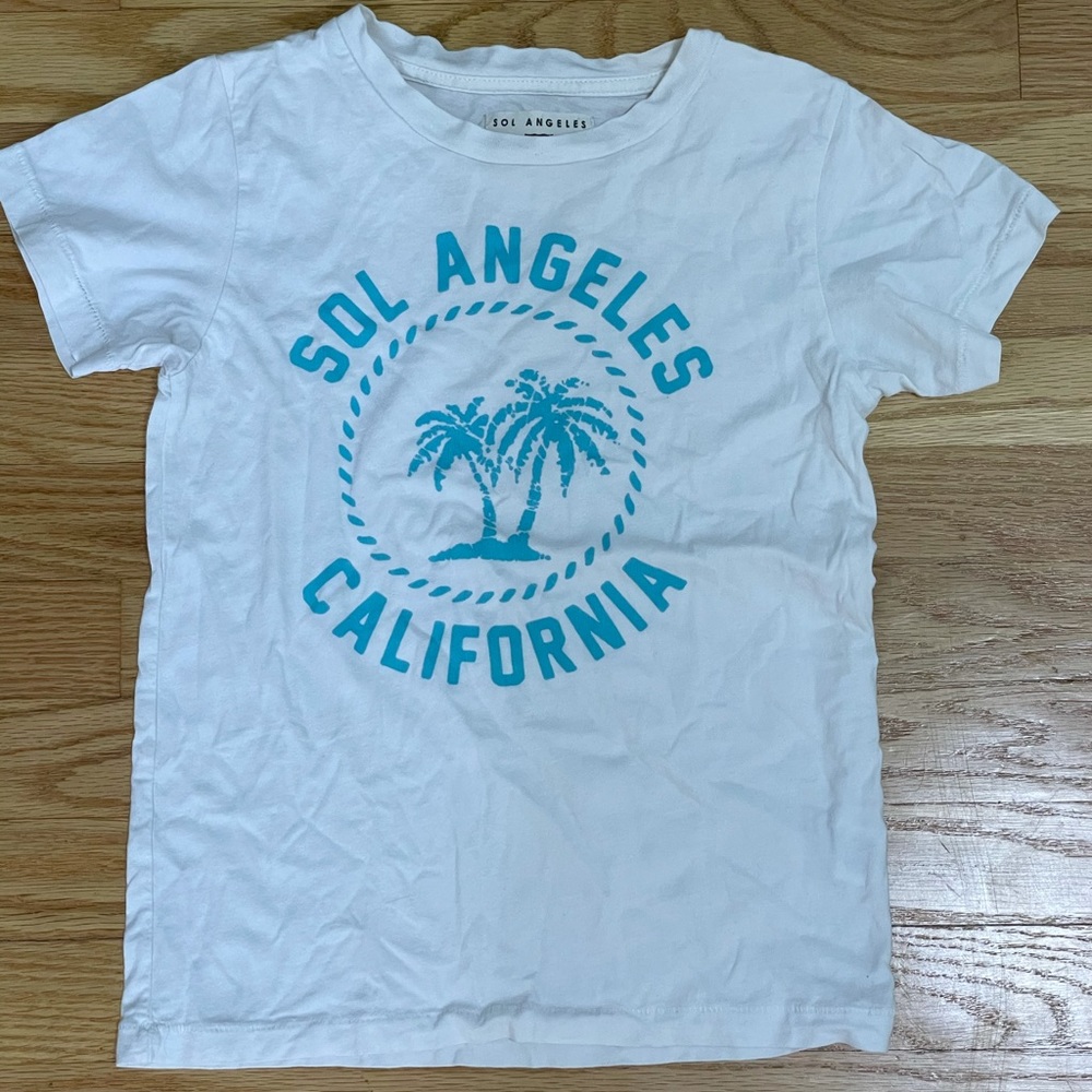 Sol Angeles Kids White Logo T-Shirt size 8